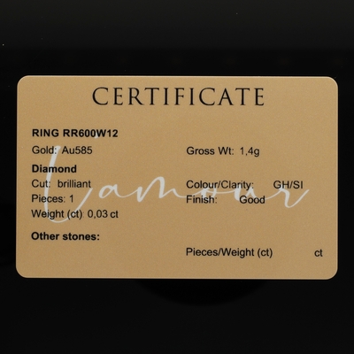 Fehér arany gyűrű 52-es méret (RR600W12-52)